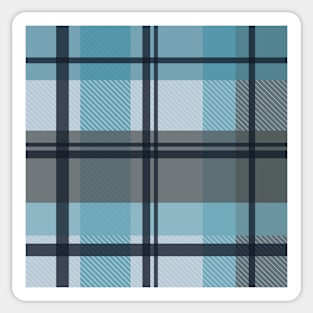 winter plaid in ice blue and navy seamless pattern Sticker